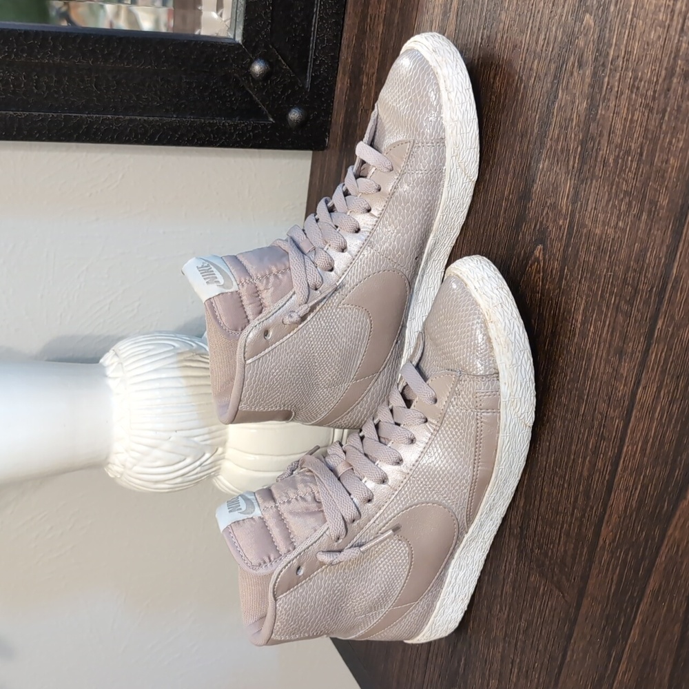 Nike jcrew blazer grey mauve high top snake skin leather vintage sneakers